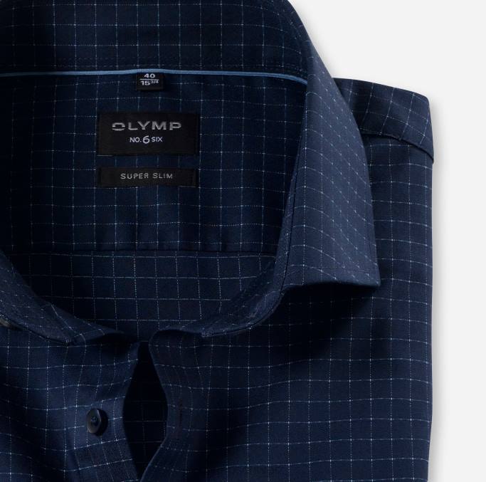 OLYMP NEIN. Six Super Slim, Businesshemd, Royal Kent, Marine LBD8157 Kleidung