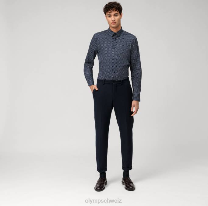 OLYMP NEIN. Six Super Slim, Businesshemd, Urban Kent, Marine LBD823 Kleidung