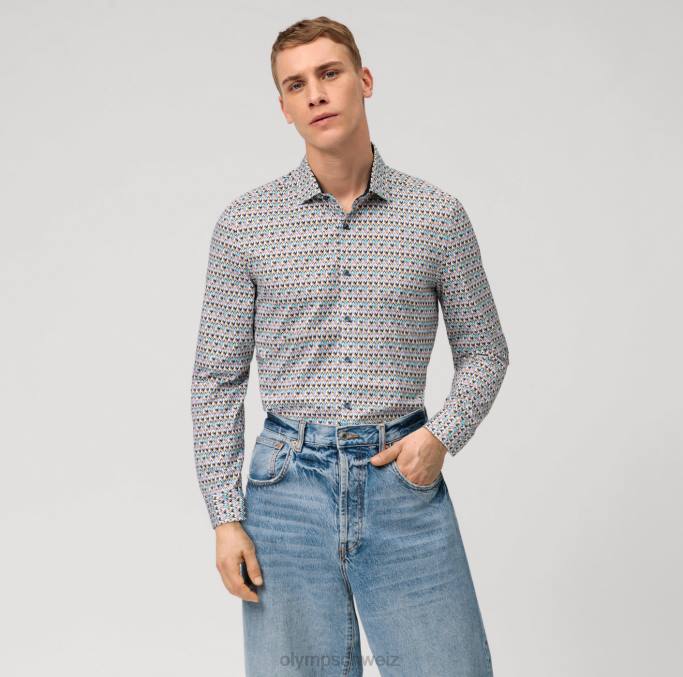 OLYMP NEIN. six 24/seven super slim, business-hemd, modern kent, smaragd LBD820 Kleidung