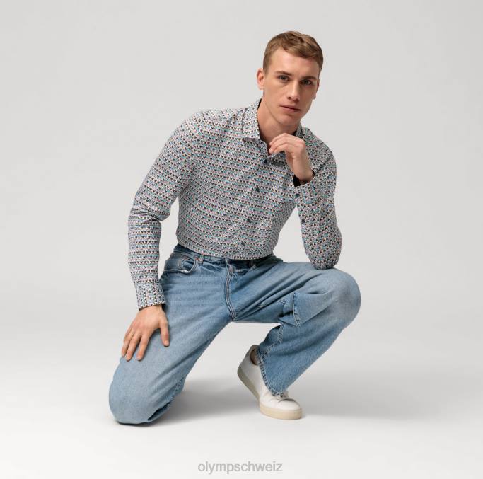 OLYMP NEIN. six 24/seven super slim, business-hemd, modern kent, smaragd LBD820 Kleidung