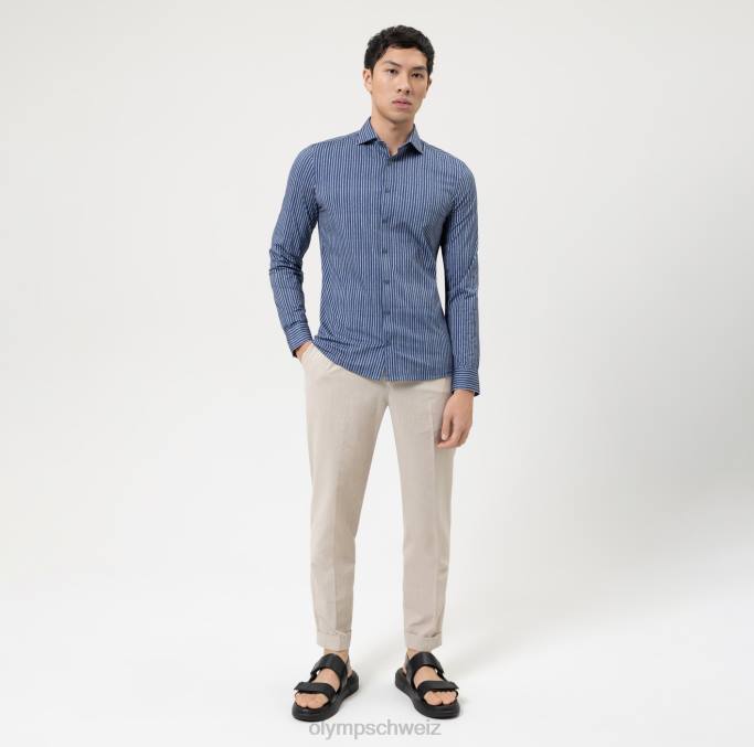 OLYMP NEIN. six 24/seven super slim, businesshemd, kent, marine LBD8105 Kleidung