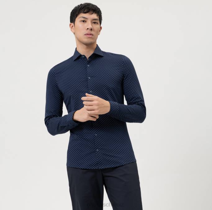 OLYMP NEIN. six 24/seven super slim, businesshemd, kent, marine LBD8163 Kleidung