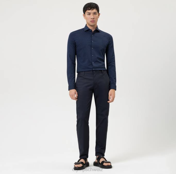 OLYMP NEIN. six 24/seven super slim, businesshemd, kent, marine LBD8163 Kleidung
