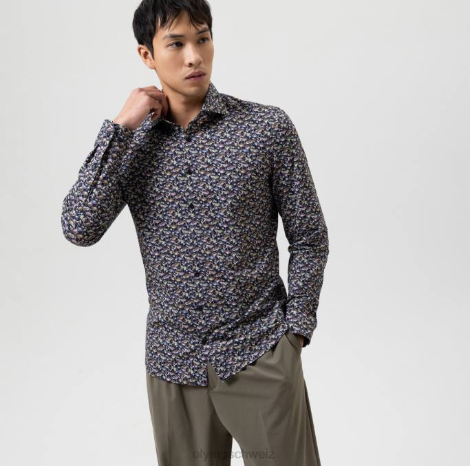 OLYMP NEIN. six 24/seven super slim, businesshemd, kent, marine LBD8170 Kleidung