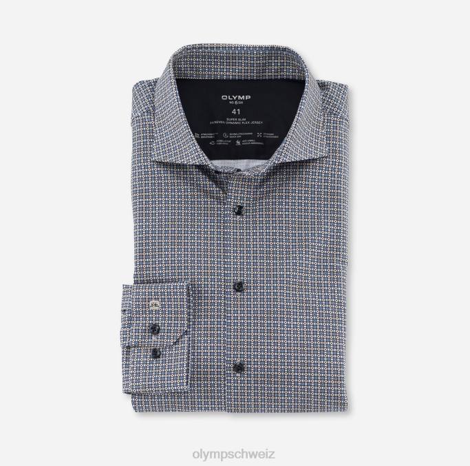 OLYMP NEIN. six 24/seven super slim, businesshemd, kent, natur LBD8155 Kleidung