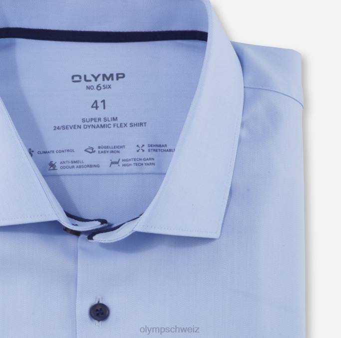 OLYMP NEIN. six 24/seven super slim, businesshemd, langarm extra lang, modern kent, blau LBD8328 Kleidung