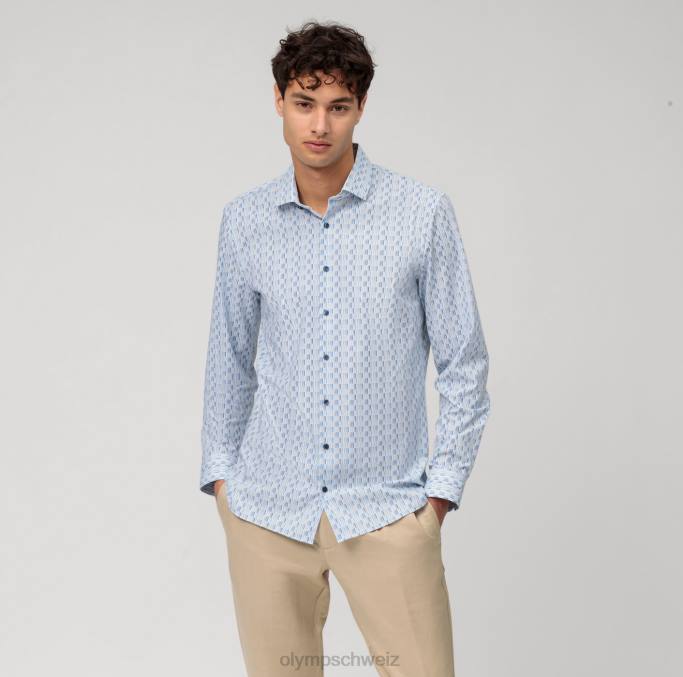 OLYMP NEIN. six 24/seven super slim, businesshemd, modern kent, blau LBD8153 Kleidung