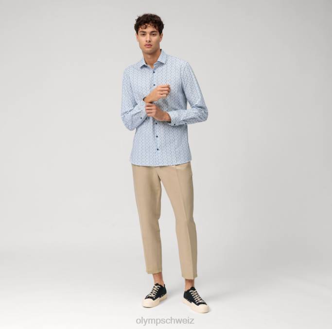 OLYMP NEIN. six 24/seven super slim, businesshemd, modern kent, blau LBD8153 Kleidung