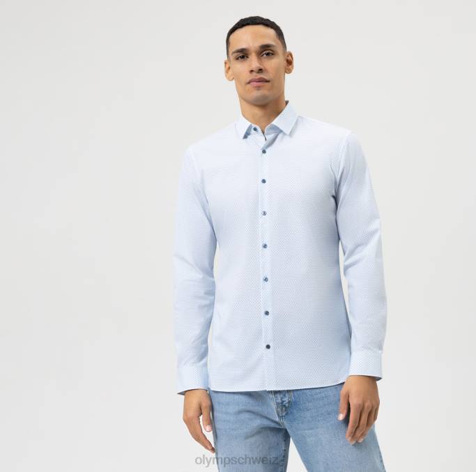 OLYMP NEIN. six 24/seven super slim, businesshemd, modern kent, blau LBD8191 Kleidung