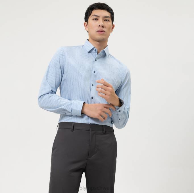 OLYMP NEIN. six 24/seven super slim, businesshemd, modern kent, blau LBD824 Kleidung