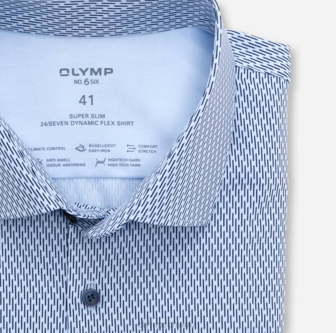OLYMP NEIN. six 24/seven super slim, businesshemd, modern kent, blau LBD8258 Kleidung