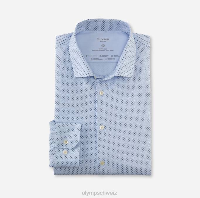OLYMP NEIN. six 24/seven super slim, businesshemd, modern kent, blau LBD8275 Kleidung
