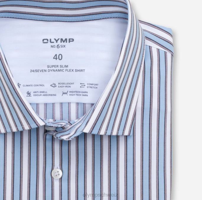 OLYMP NEIN. six 24/seven super slim, businesshemd, modern kent, braun LBD8197 Kleidung