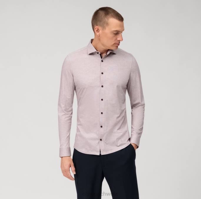 OLYMP NEIN. six 24/seven super slim, businesshemd, modern kent, dunkelrot LBD862 Kleidung