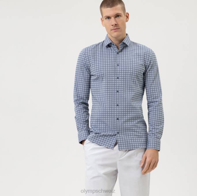 OLYMP NEIN. six 24/seven super slim, businesshemd, modern kent, marine LBD8165 Kleidung