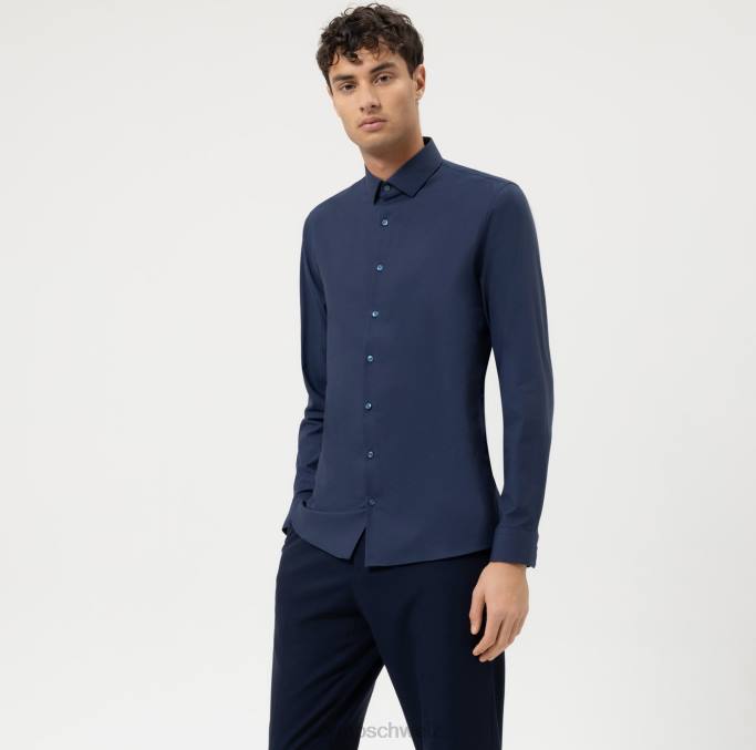 OLYMP NEIN. six 24/seven super slim, businesshemd, modern kent, marine LBD833 Kleidung
