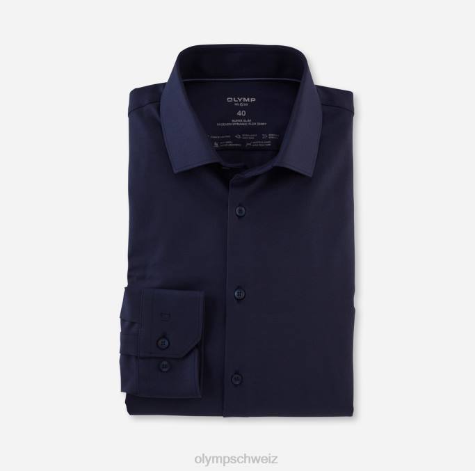 OLYMP NEIN. six 24/seven super slim, businesshemd, modern kent, marine LBD854 Kleidung