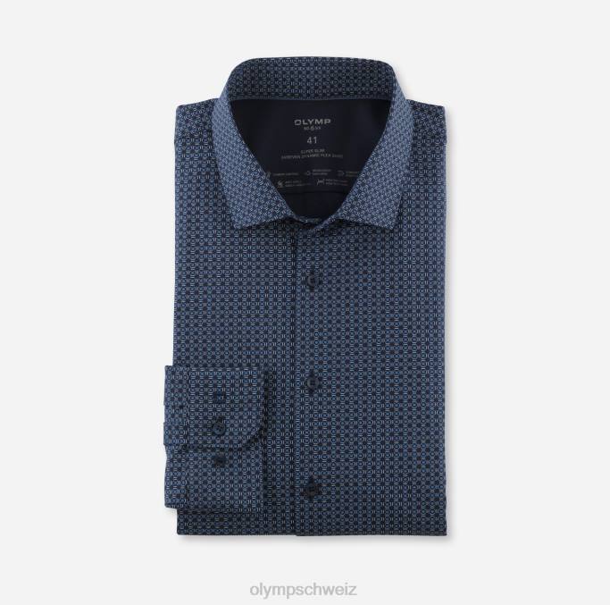 OLYMP NEIN. six 24/seven super slim, businesshemd, modern kent, marine LBD864 Kleidung