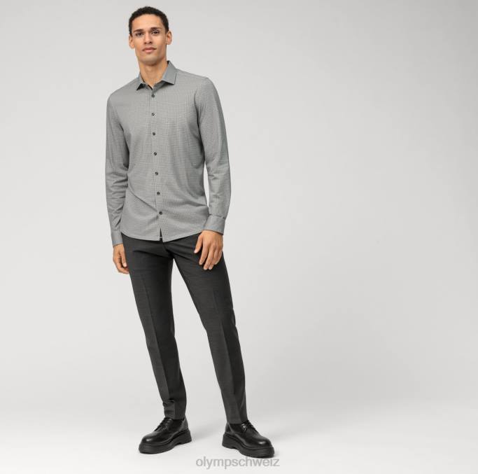 OLYMP NEIN. six 24/seven super slim, businesshemd, modern kent, oliv LBD8129 Kleidung