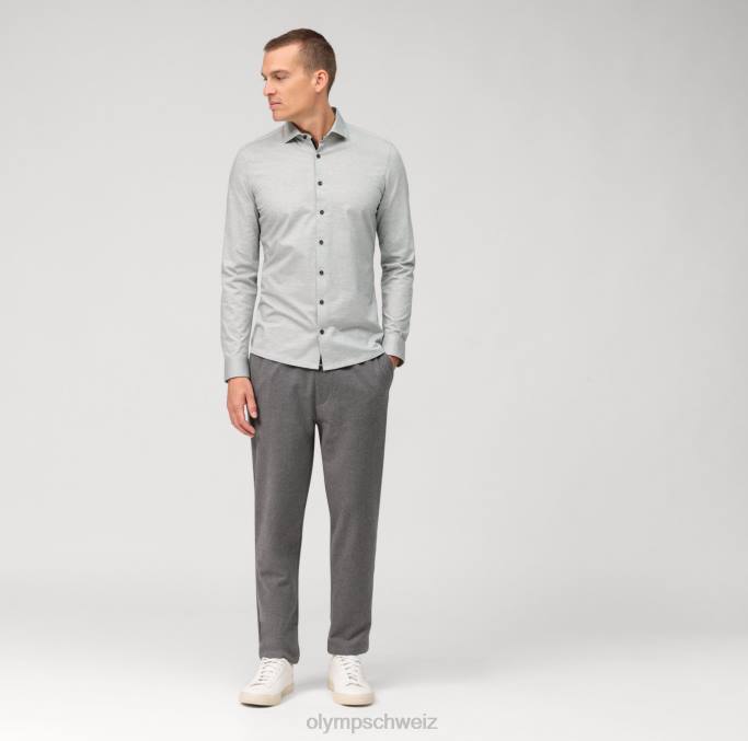 OLYMP NEIN. six 24/seven super slim, businesshemd, modern kent, oliv LBD871 Kleidung