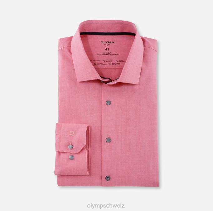 OLYMP NEIN. six 24/seven super slim, businesshemd, modern kent, rot LBD8235 Kleidung