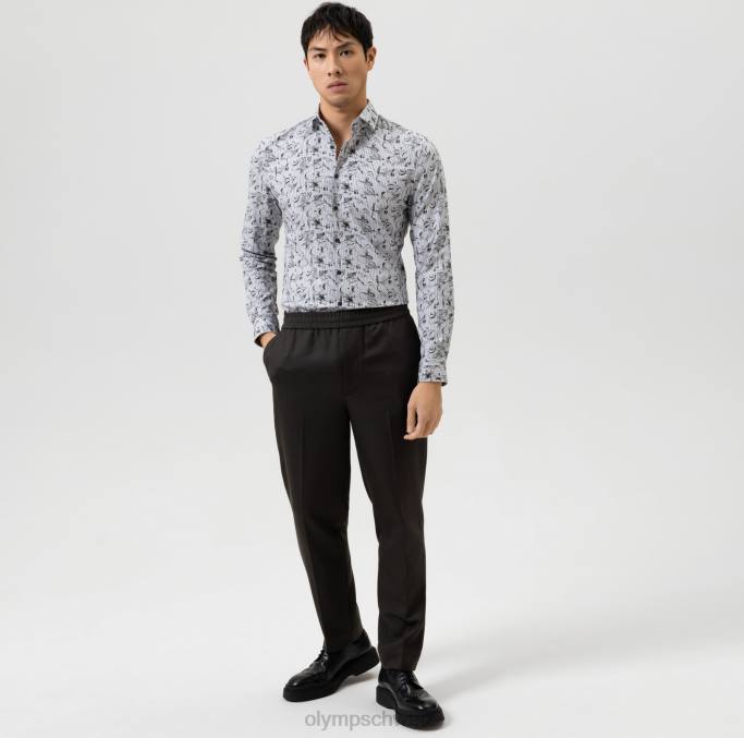 OLYMP NEIN. six 24/seven super slim, businesshemd, modern kent, schwarz LBD8213 Kleidung