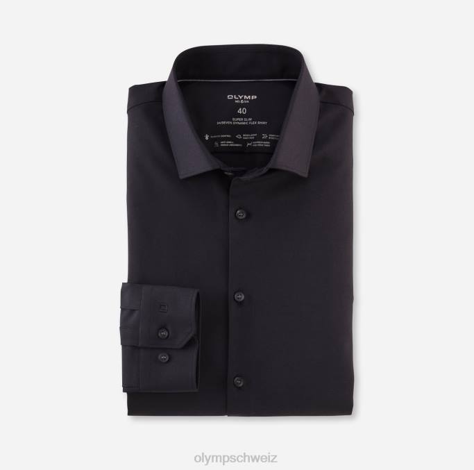 OLYMP NEIN. six 24/seven super slim, businesshemd, modern kent, schwarz LBD861 Kleidung