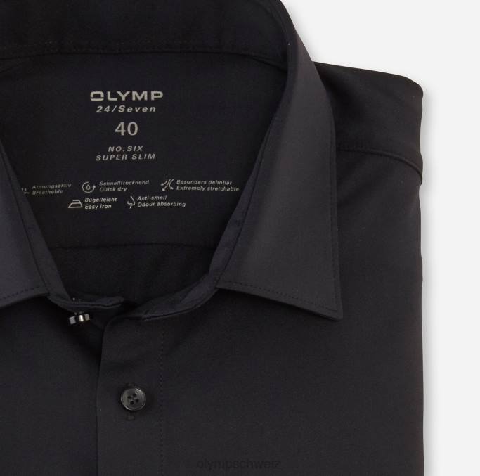 OLYMP NEIN. six 24/seven super slim, businesshemd, urban kent, schwarz LBD840 Kleidung