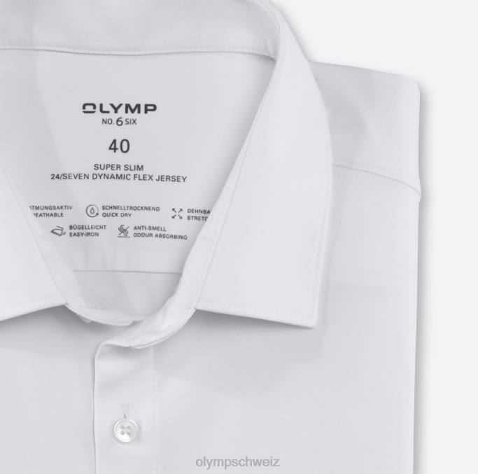 OLYMP NEIN. six 24/seven super slim, businesshemd, urban kent, weiß LBD82 Kleidung