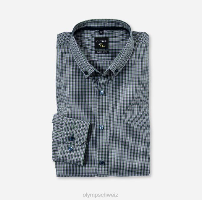 OLYMP NEIN. six super slim, Businesshemd, Langarm extra lang, Button-Down, grün LBD8332 Kleidung