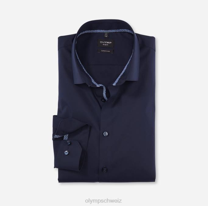 OLYMP NEIN. six super slim, Businesshemd, Langarm extra lang, Modern Kent, Kobalt LBD8301 Kleidung