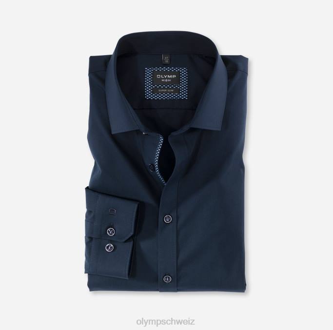 OLYMP NEIN. six super slim, Businesshemd, Langarm extra lang, Modern Kent, Marine LBD8325 Kleidung