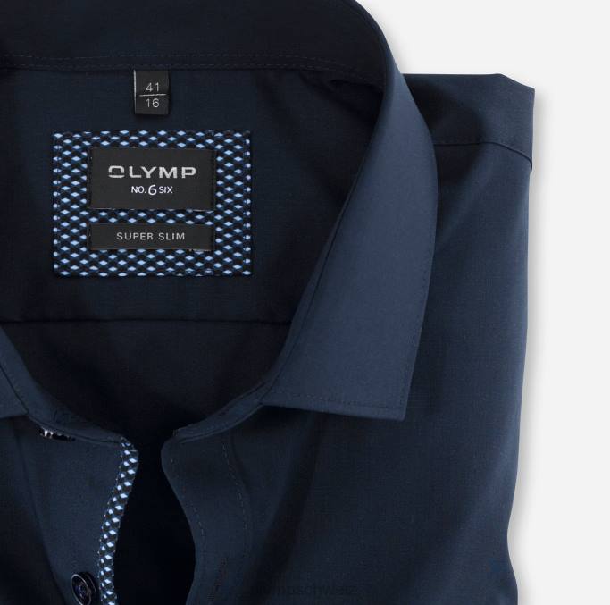 OLYMP NEIN. six super slim, Businesshemd, Langarm extra lang, Modern Kent, Marine LBD8325 Kleidung