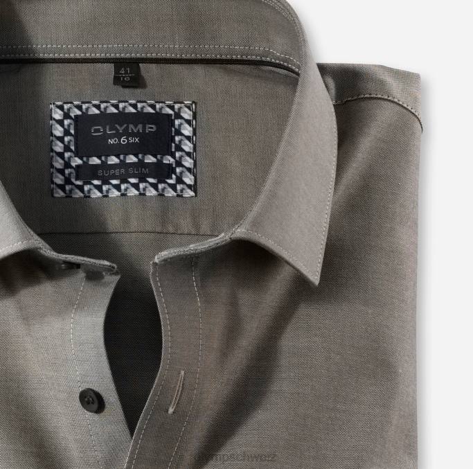 OLYMP NEIN. six super slim, Businesshemd, Langarm extra lang, Modern Kent, braun LBD8326 Kleidung