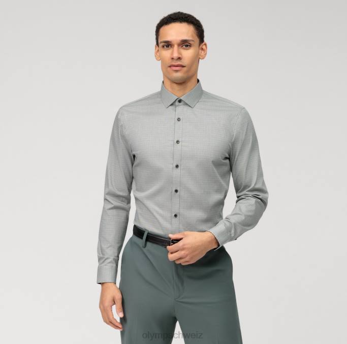 OLYMP NEIN. six super slim, Businesshemd, Langarm extra lang, modern kent, oliv LBD8291 Kleidung