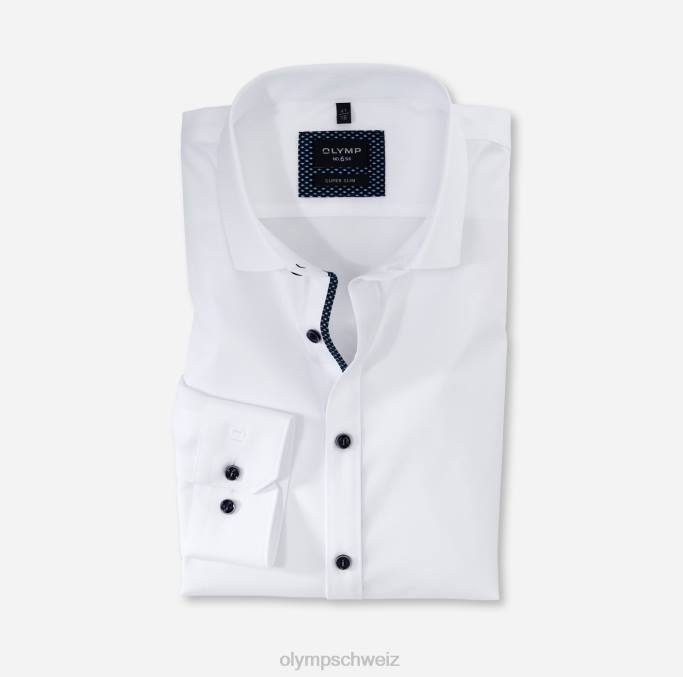 OLYMP NEIN. six super slim, Businesshemd, Langarm extra lang, modern kent, weiß LBD8334 Kleidung