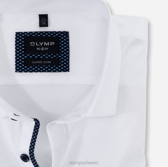 OLYMP NEIN. six super slim, Businesshemd, Langarm extra lang, modern kent, weiß LBD8334 Kleidung