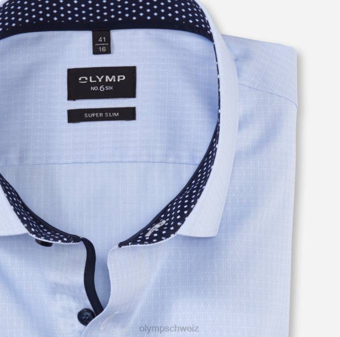 OLYMP NEIN. six super slim, business hemd, langarm extra lang, modern kent, bleu LBD8292 Kleidung