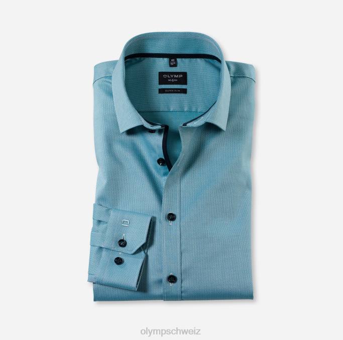 OLYMP NEIN. six super slim, business hemd, langarm extra lang, modern kent, smaragd LBD8324 Kleidung