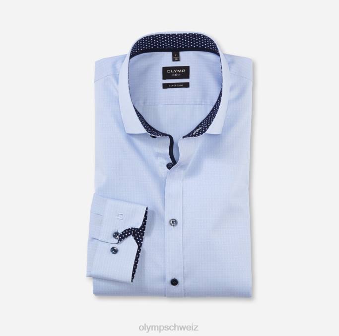 OLYMP NEIN. six super slim, businesshemd, modern kent, blau LBD8112 Kleidung