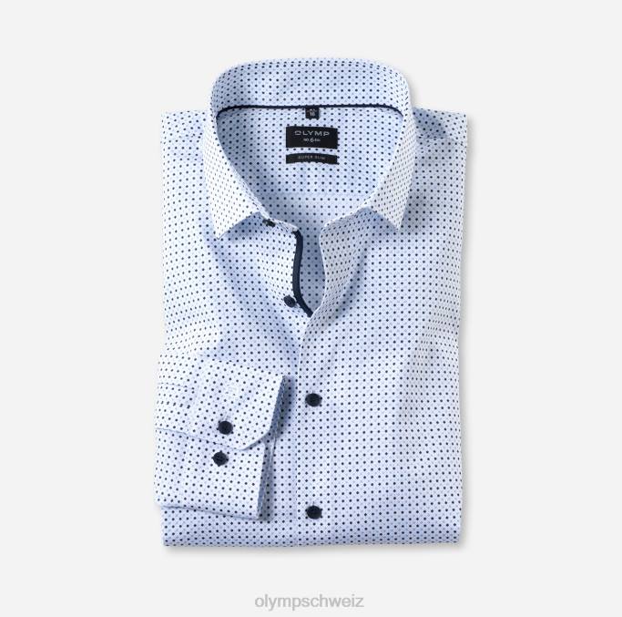 OLYMP NEIN. six super slim, businesshemd, modern kent, blau LBD8201 Kleidung
