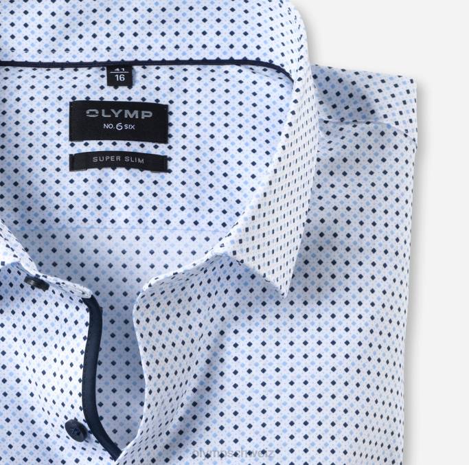 OLYMP NEIN. six super slim, businesshemd, modern kent, blau LBD8201 Kleidung
