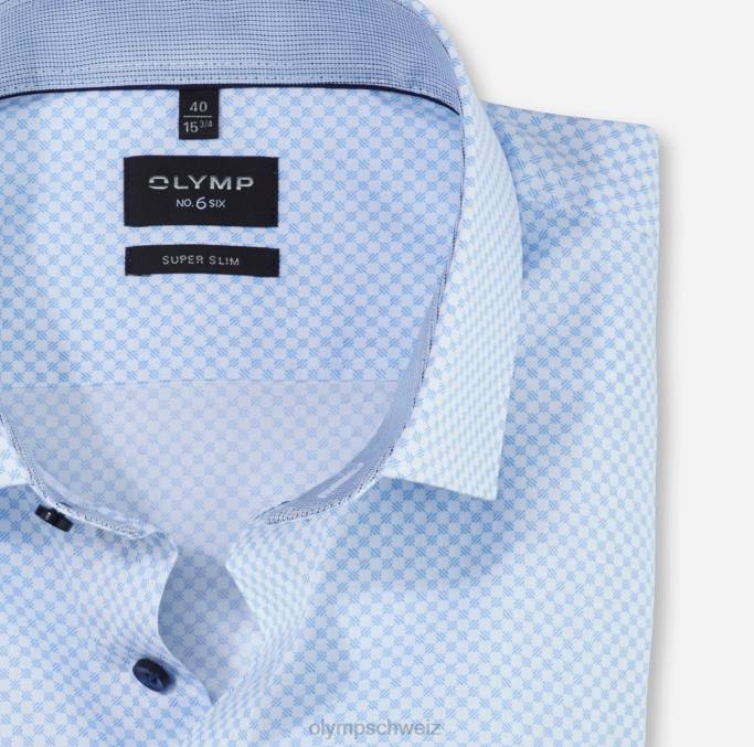 OLYMP NEIN. six super slim, businesshemd, modern kent, blau LBD8202 Kleidung