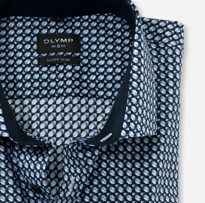 OLYMP NEIN. six super slim, businesshemd, modern kent, marine LBD8183 Kleidung