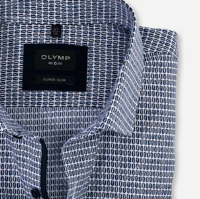 OLYMP NEIN. six super slim, businesshemd, modern kent, marine LBD8256 Kleidung