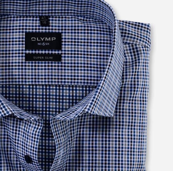 OLYMP NEIN. six super slim, businesshemd, modern kent, marine LBD8260 Kleidung