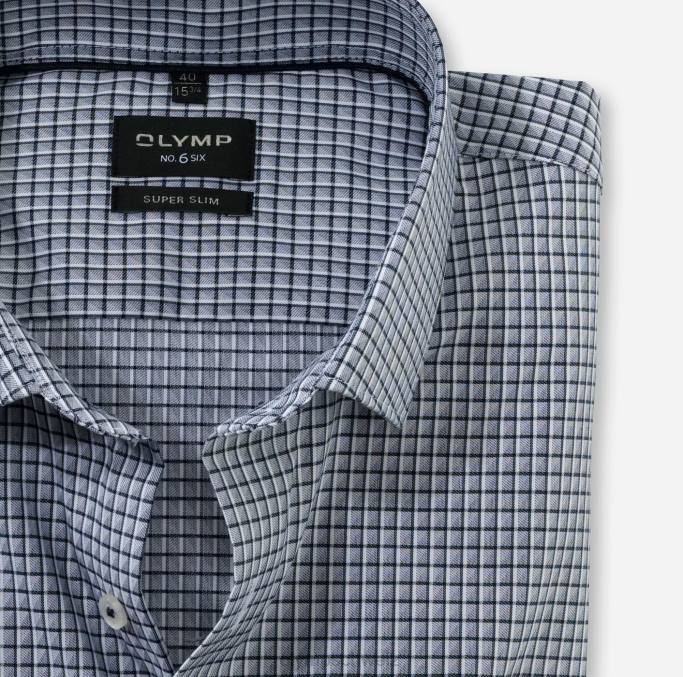 OLYMP NEIN. six super slim, businesshemd, modern kent, marine LBD826 Kleidung