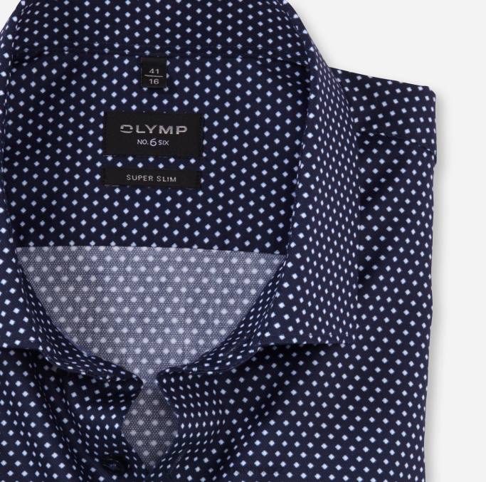 OLYMP NEIN. six super slim, businesshemd, modern kent, marine LBD856 Kleidung