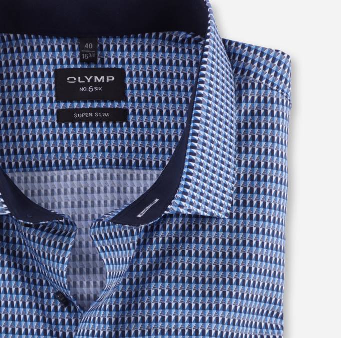 OLYMP NEIN. six super slim, businesshemd, modern kent, marine LBD860 Kleidung
