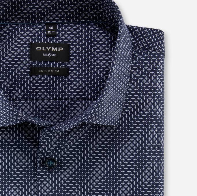 OLYMP NEIN. six super slim, businesshemd, modern kent, marine LBD87 Kleidung
